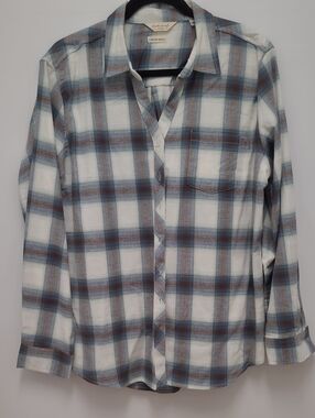 Weatherproof Men's Plaid Button-Down Shirt - White, Blue & Brown